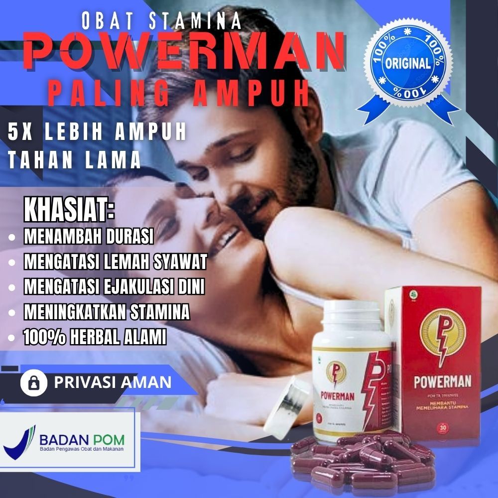 Obat herbal kuat pria POWERMAN BPOM obat kuat pria tahan lama original100% ampuh