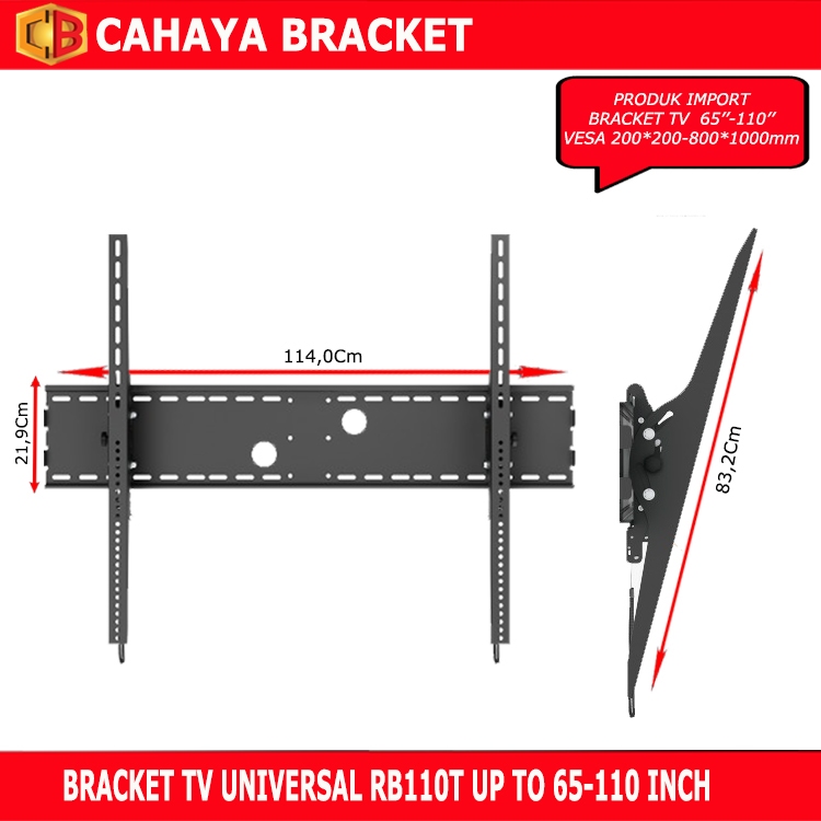 Bracket Tv 98 92 86 85 80 75 70 65 inch Braket Tv lcd Led Big Screen Braket tv 85''