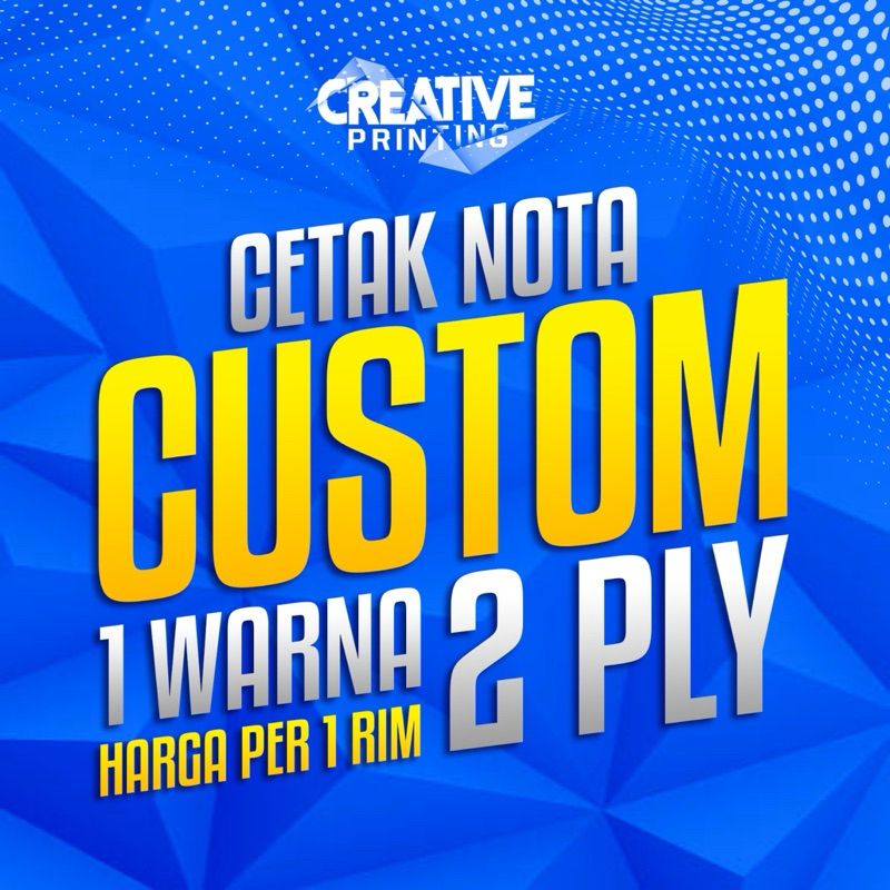 CETAK NOTA CUSTOM 2 PLY | 1 WARNA | 1 RIM