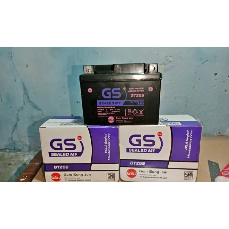 Pemesanan aki motor merek GS SEALED MF GTZ5S