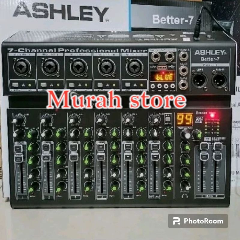 Mixer Ashley Better 7 Original 7 Channel USB
Feature
7 Channel Mixer,5 Mono/2 Stereo