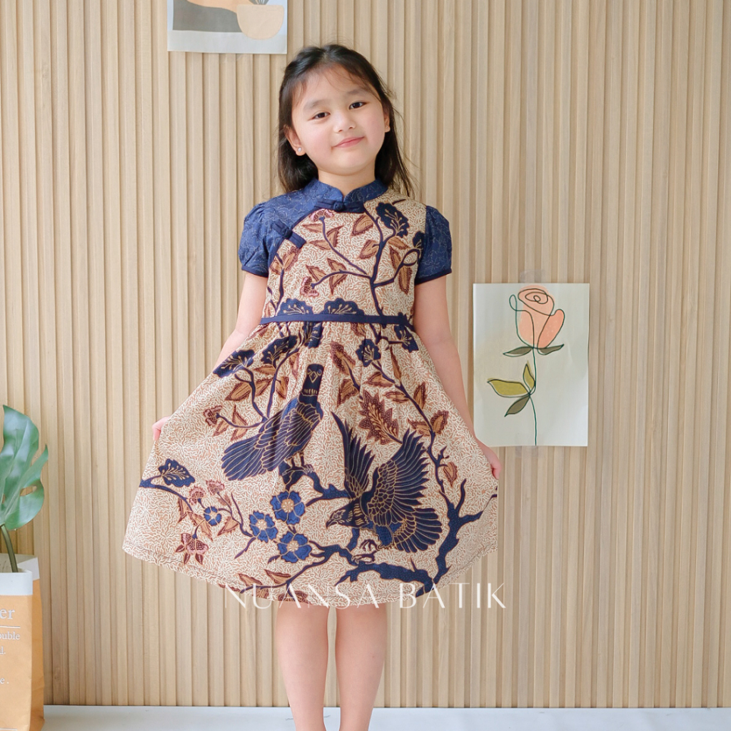 Nuansa Batik Dress Batik Cheongsam Anak Bahan Katun Stretch