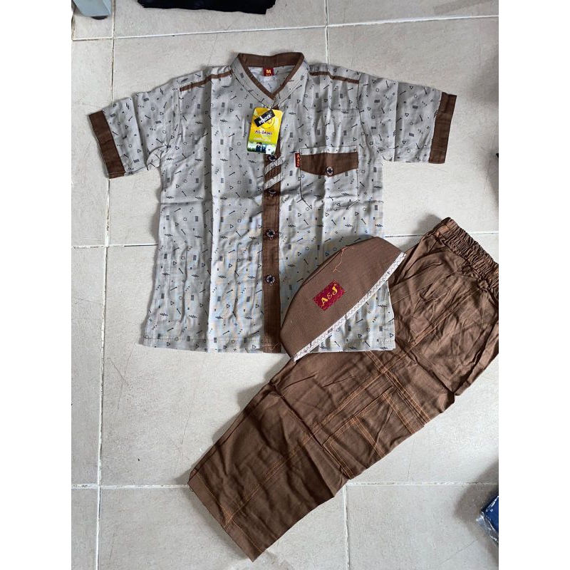 Setelan Koko anak Motif panah Aljami lengan pendek/ Setelan Koko anak Motif panah / setelan Koko ana