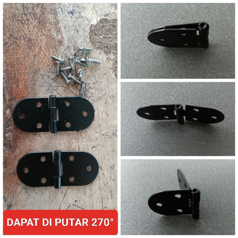 Engsel Oval Lipat 270° Serbaguna Pintu Lemari Meja Mesin Jahit