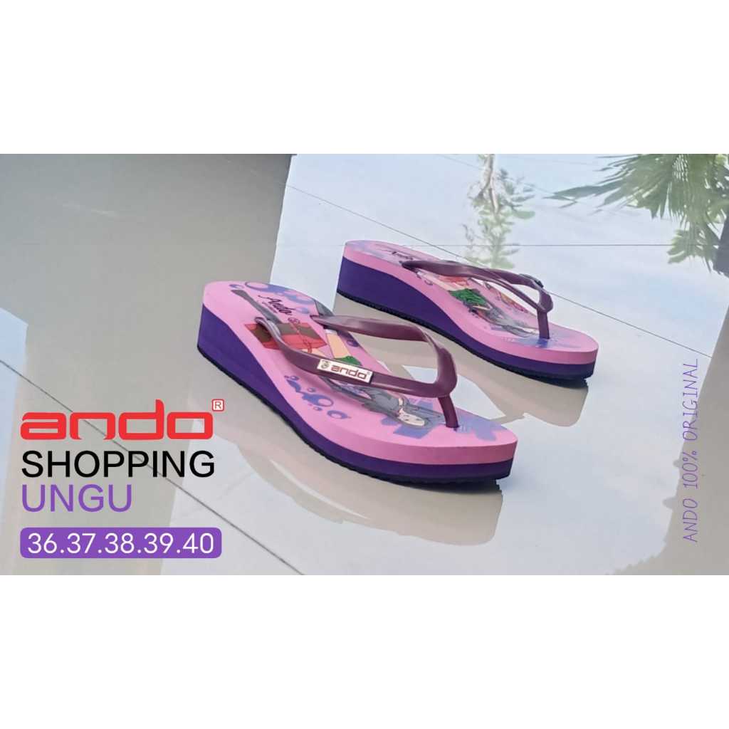 SANDAL HAK TINGGI WANITA WADGES JEPIT ANDO ORIGINAL 100% TERBARU DAN TERMURAH SANDAL HAK TINGGI SAND