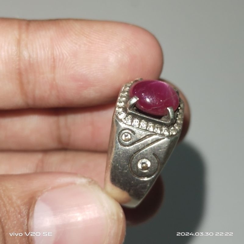 Cincin Perak Ring 17 Batu Ruby