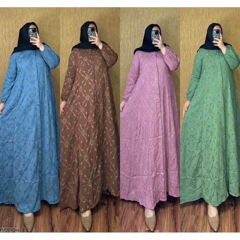 GAMIS PREMIUM POLO LINEN BORDIR SUPER JUMBO / GAMIS BORDIL SIRKEL JUMBO