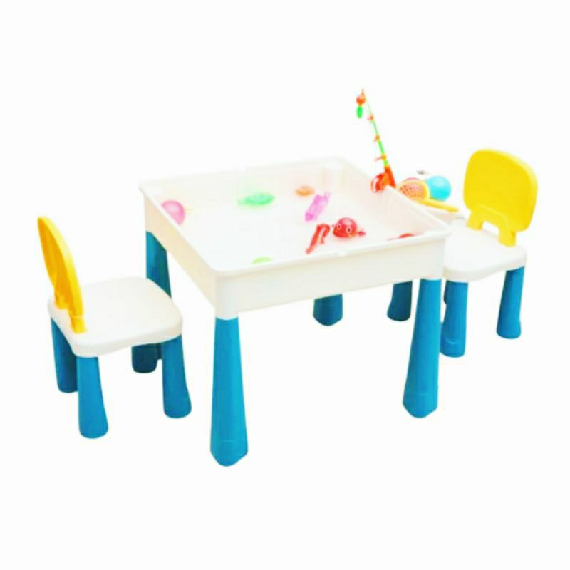 Bricks Kingdom 6In1 Set Table & Chairs Building Block - Green Original [CUCI GUDANG]