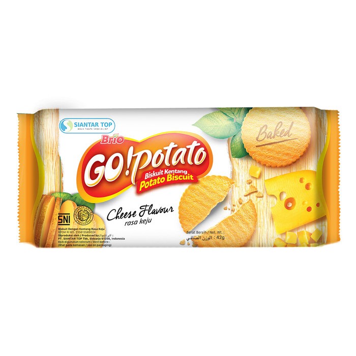 

brio go potato cheese 60gr - go potato biskuit kentang keju