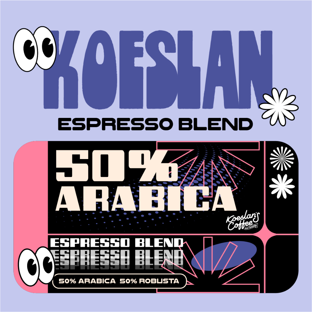 

Koeslan Coffee Roastery - Blend Espresso 50% Arabika - 50% Fine Robusta (1000gr) - BIji Kopi 1kg
