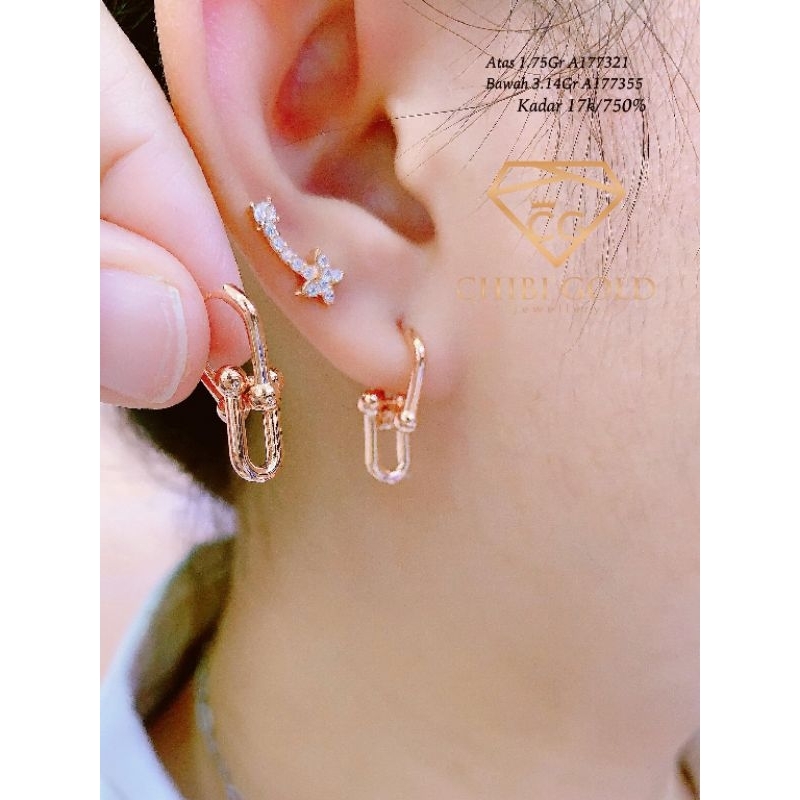 CHIBIGOLD - anting  emas  750% 17K A177321 - Chibigold