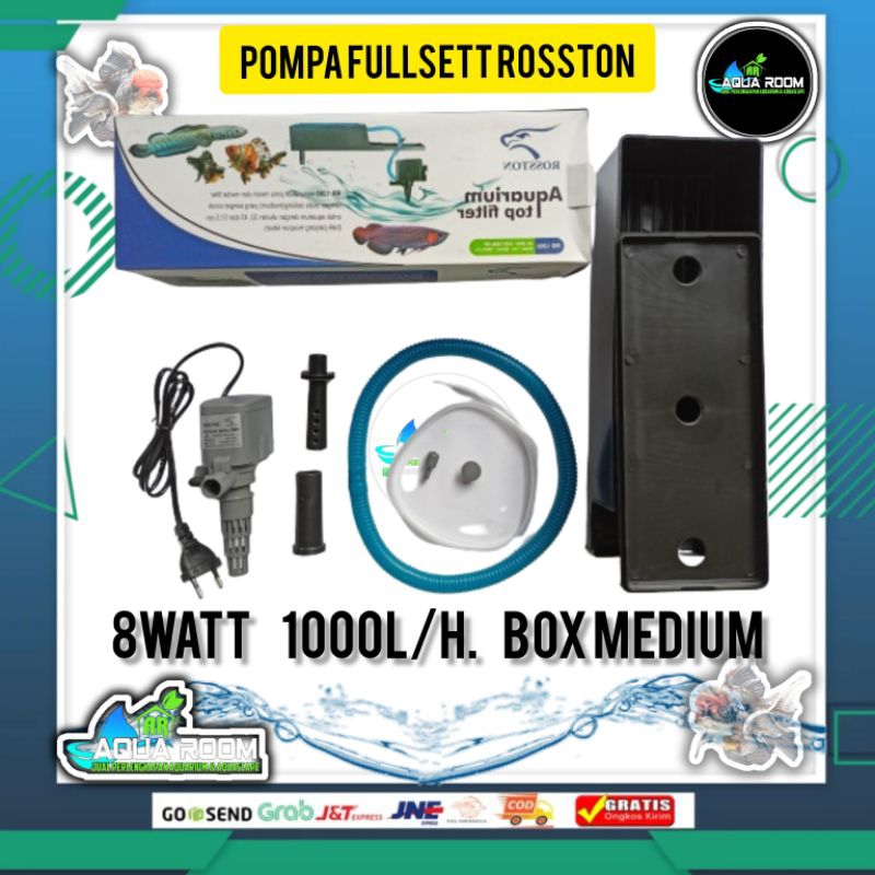 Filter Pompa Komplit Top Filter Box Aquarium 3 In 1 Rosston SP 1200 Box Medium