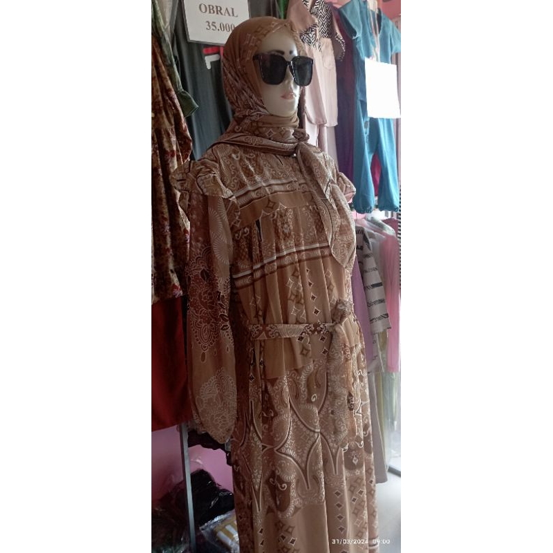 gamis set hijab model terbaru 2024