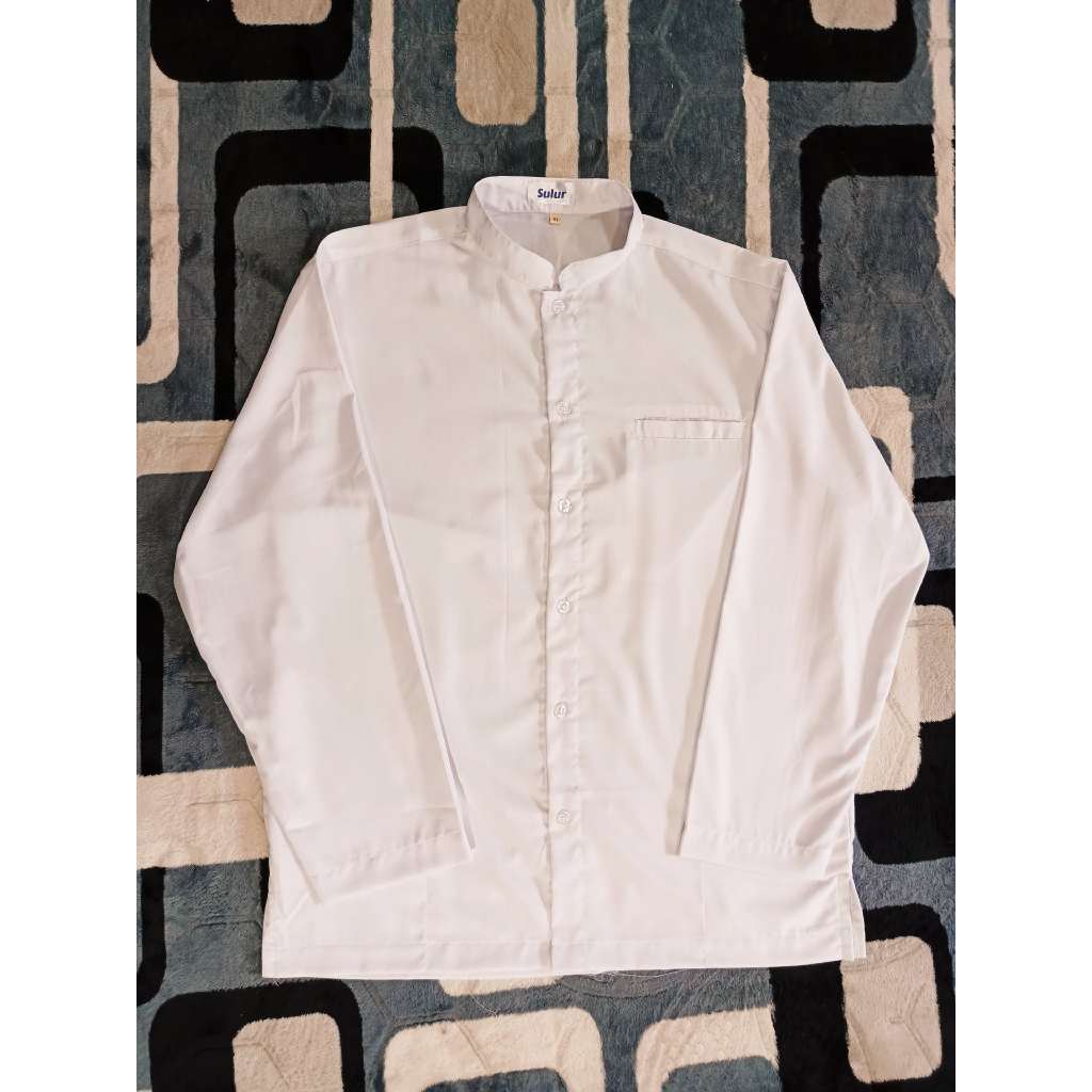 Baju Koko Muslim Taqwa Pria Putih Tulang