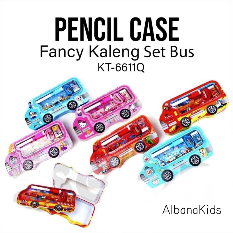 

Kotak Pensil Kaleng Set Wipe Clean Alat Tulis / Pencil Case Fancy