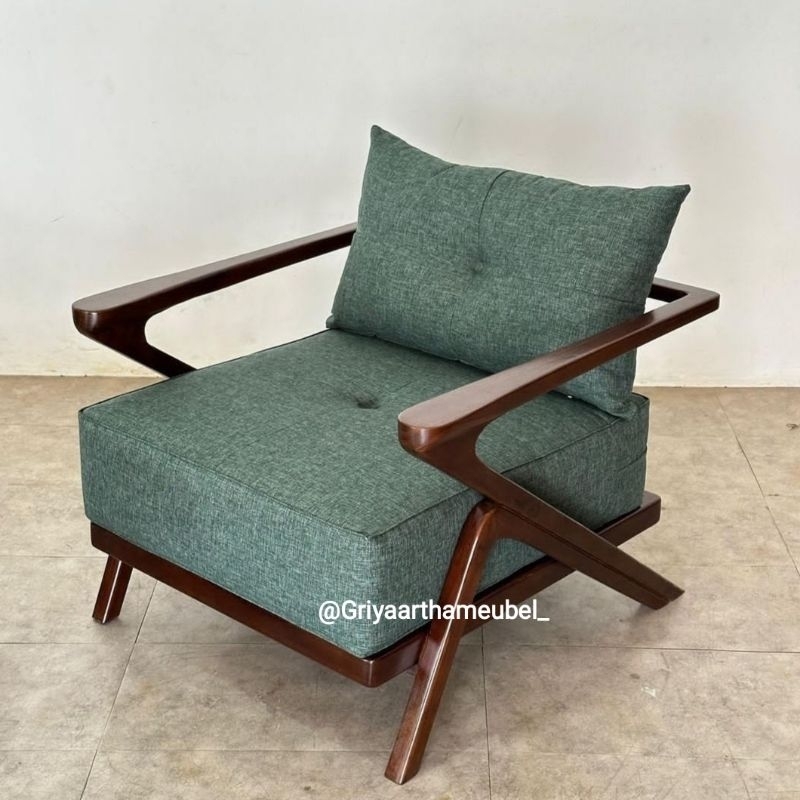 sofa single kayu jati kursi sofa santai model custom
