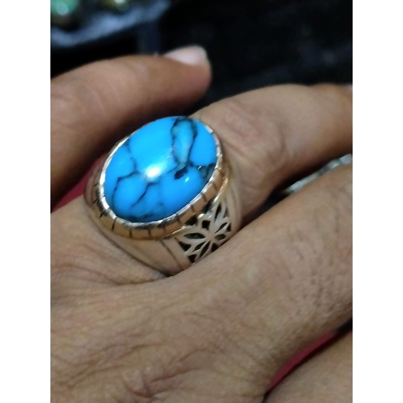 cincin pirus mesir natural moslen ring perak tebal