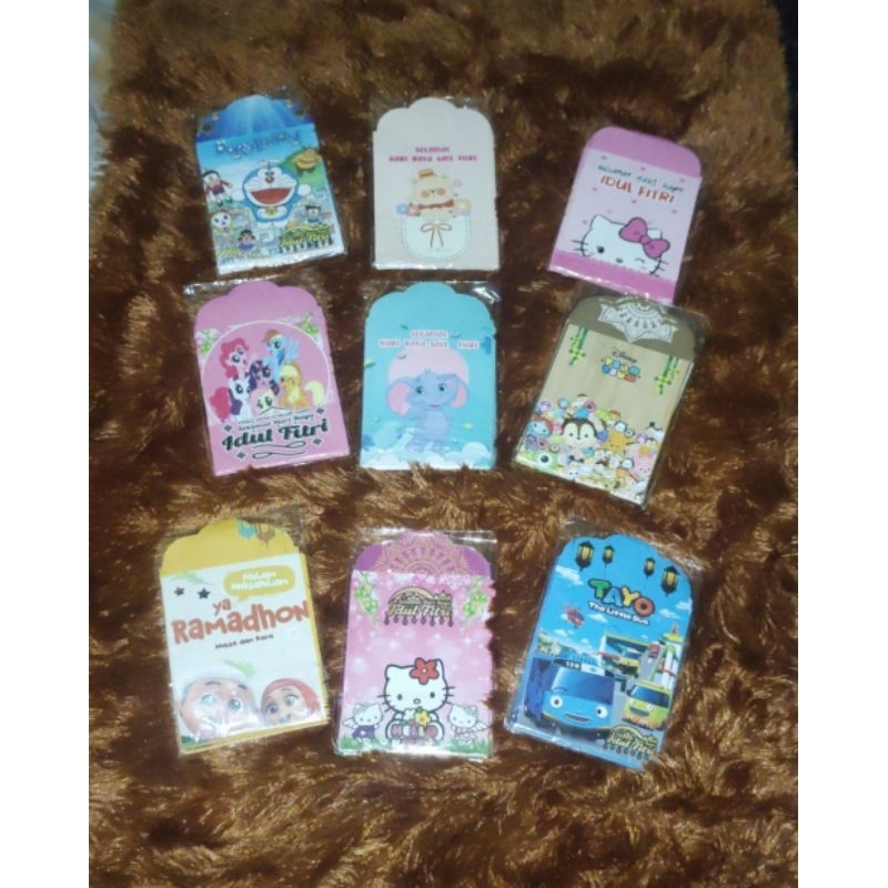 

1 pack amplop lebaran medium motif karakter siap pakai