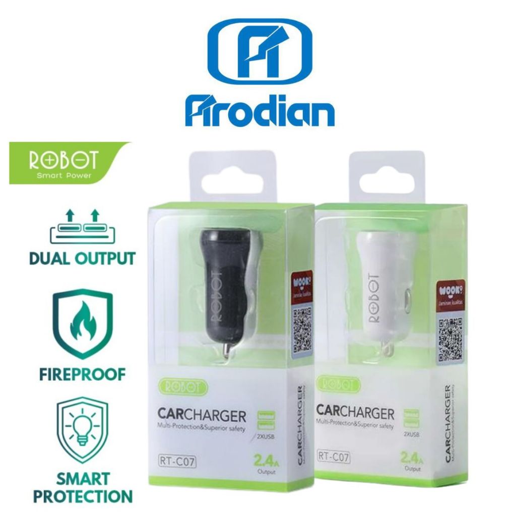 Car Charger ROBOT RT-C07 2,4A Dual Port Original