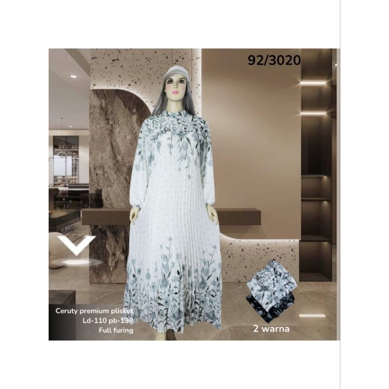 Fit n Chic - Meyra Long Dress - Long Dress Prisket - Full Furing - Baju Wanita - Baju Hijab Lebaran 