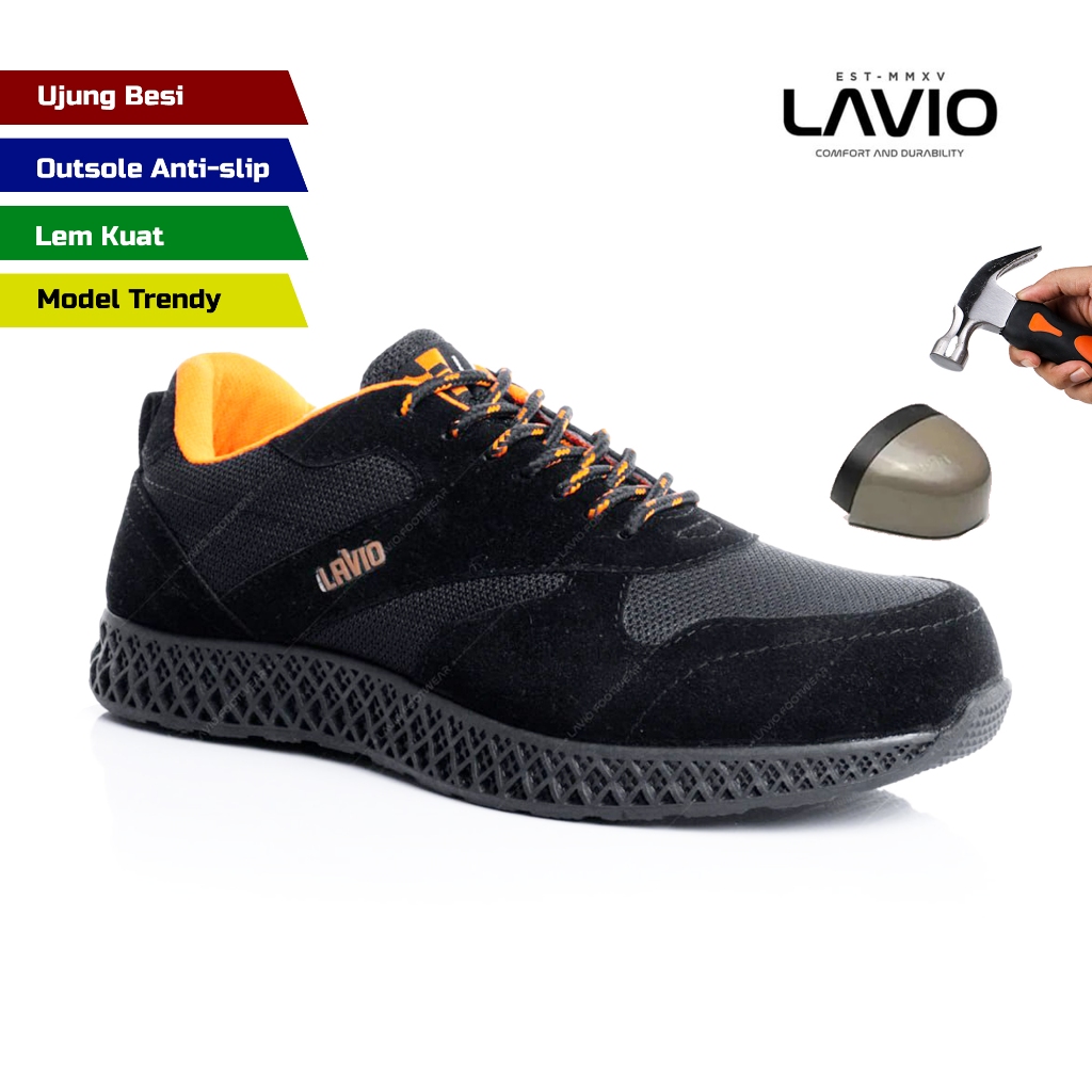 Sepatu Sneakers Pria Original Casual Olahraga Sporty LarI Pria Dewasa Shoes Dewasa Hitam Lavio Alden