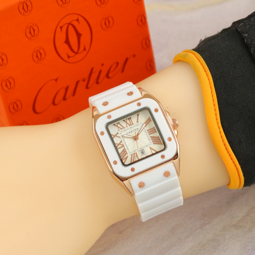 Jam Tangan Wanita Terbaru Bahan Rubber Tanggal Aktif. Angka Romawi//JAM FASHION WANITA PRIA