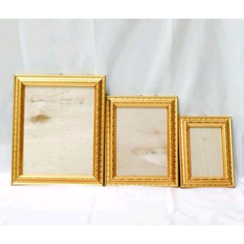 paket bingkai gold emas lengkap 12r 10r 5r dapat semua