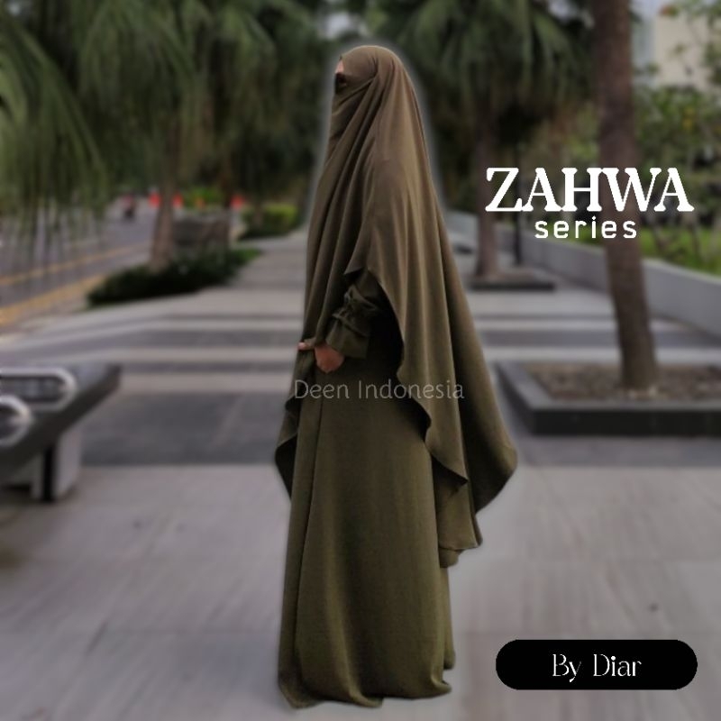 ZAHWA SERIES - FK Instan Premium Long V Shape Bahan Malika Arabian Premium| FK Karet | French Khimar