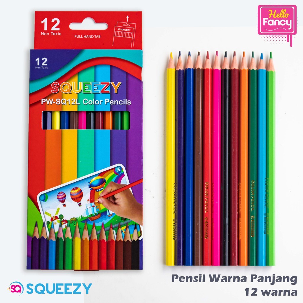 

Pensil Warna 12 24 Warna PW-SQ12L / PW-SQ12S / PW-SQ24 Squeezy