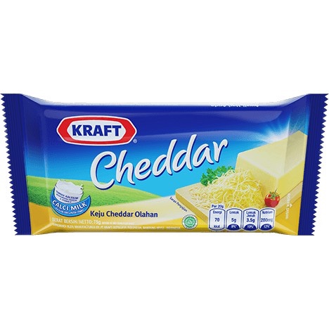 Keju Kraft Cheddar 70 Gram - Keju Kraft Cheddar Olahan 70gram