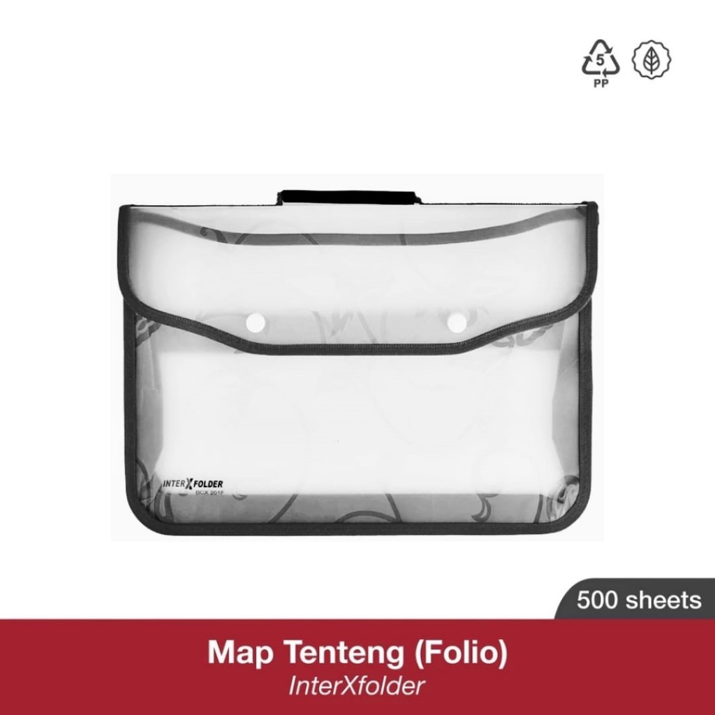 

BRIEF CASE INTER-X / TAS MAP KANCING 2 / FILE CASE KANCING INTER-X BCX201F FLORA HITAM