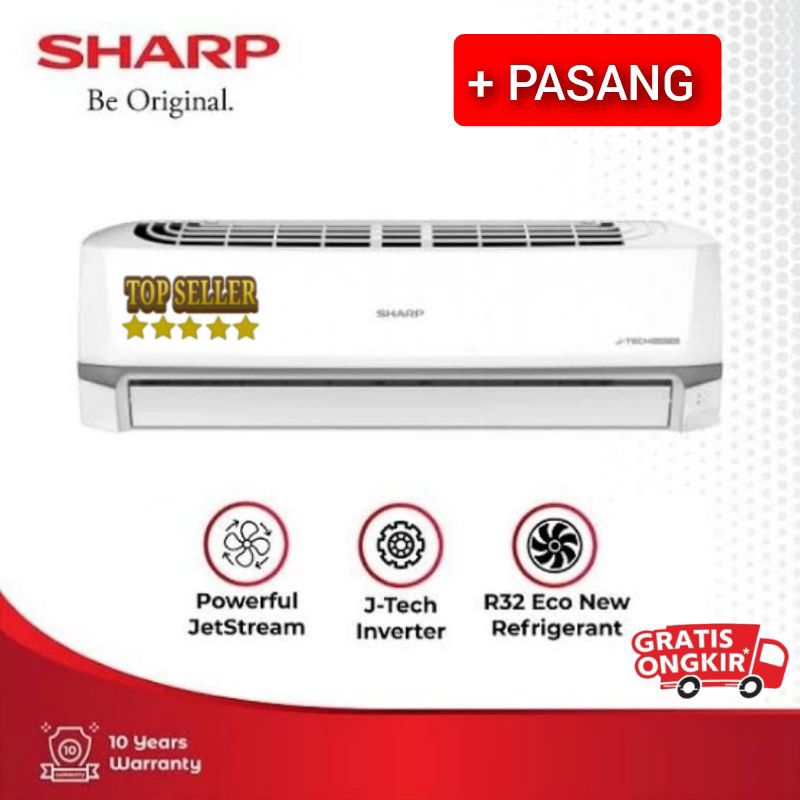 KHUSUS PALEMBANG AC 1 PK SHARP AHX10ZY THAILAND INVERTER + PEMASANGAN