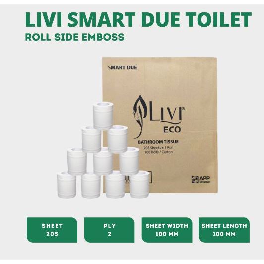 OJEK-[Paket 1DUS]-Tissue Livi Smart Due Toilet Roll [1DUS /100 Roll]-Karton