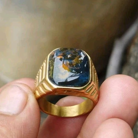 batu cincin akik bacan kembang pancawarna size kotak