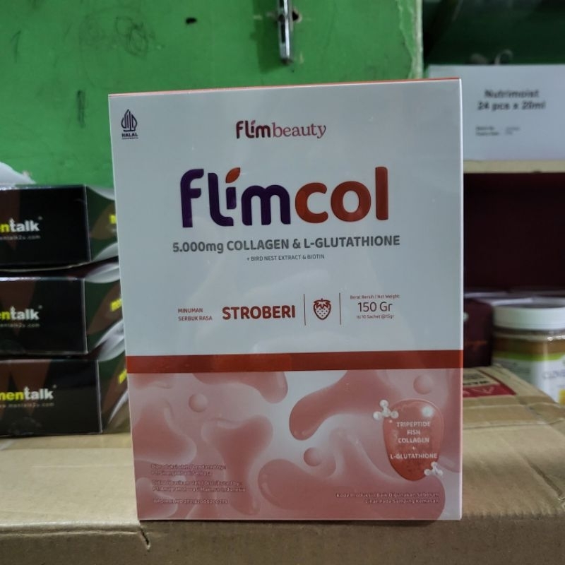 1box flimcol isi 10 sachetFlimcol by Flimbeauty
Flimcol Collagen Tripeptide (Rasa Strawberry)
