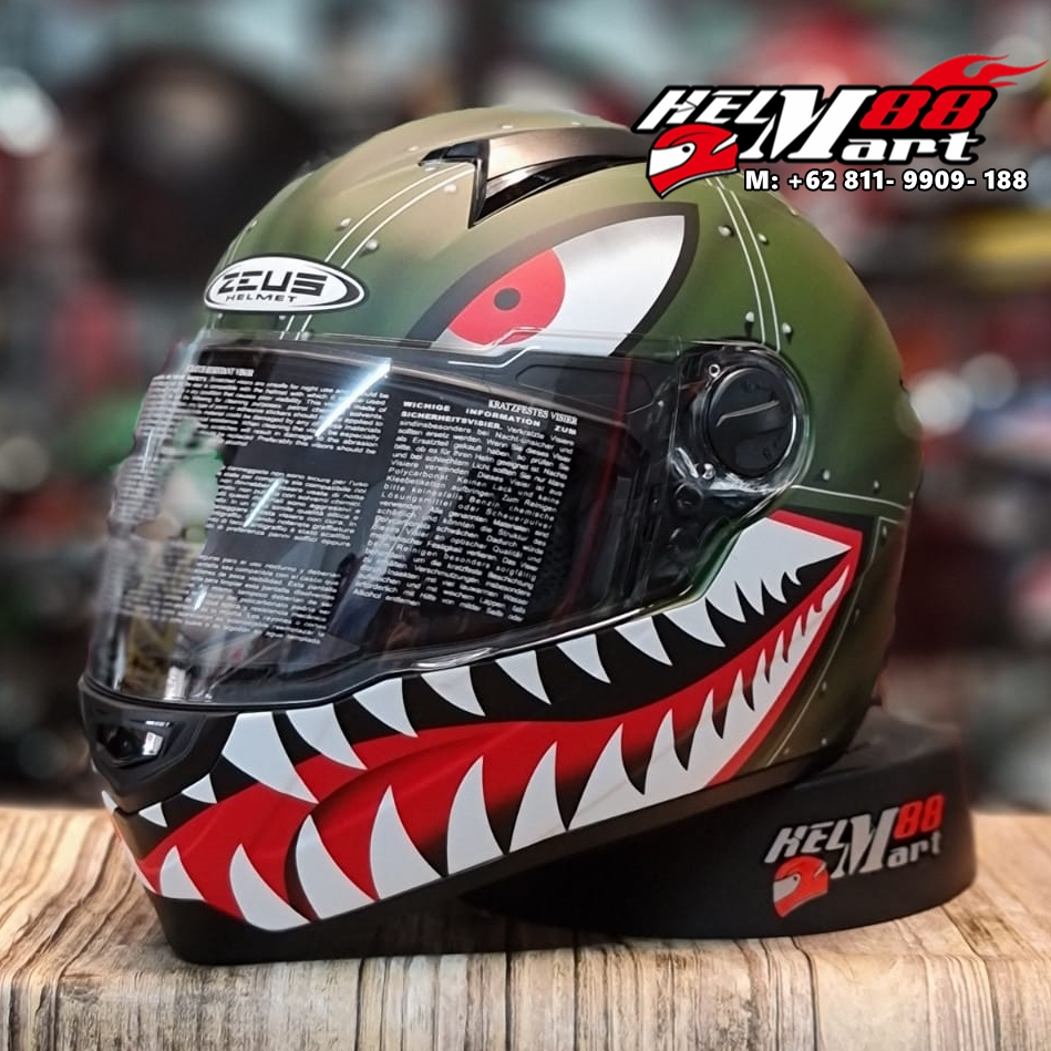 Helm Zeus 811 AL38 - Helm Zeus ZS811 Helm Full face ZS-811 (FREE SMOKE VISOR)