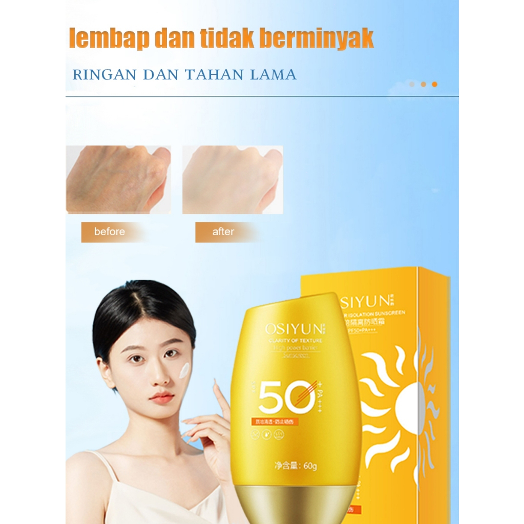 Krim Tabir Surya Wajah Tanpa Warna / Krim Tabir Surya Pencerah / Tabir Surya Pelindung UV / Pelembap