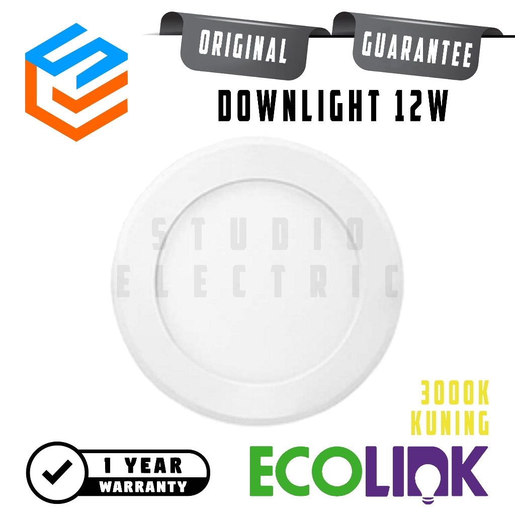Lampu Downlight LED Ecolink 12 Watt EDN200B - Kuning