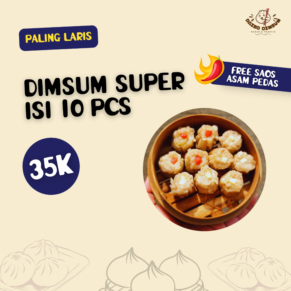 

DIMSUM AYAM SUPER BEBAS PILIH TOPING (10 PCS)