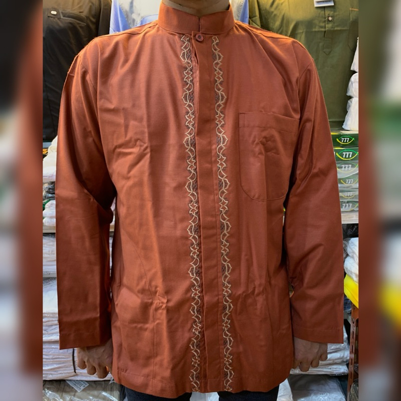 ATLAS Baju Koko Bordir Cotton Premium Pria Dewasa ~ Busana Muslim Kemko Baju Koko Atlas Bordir Lenga