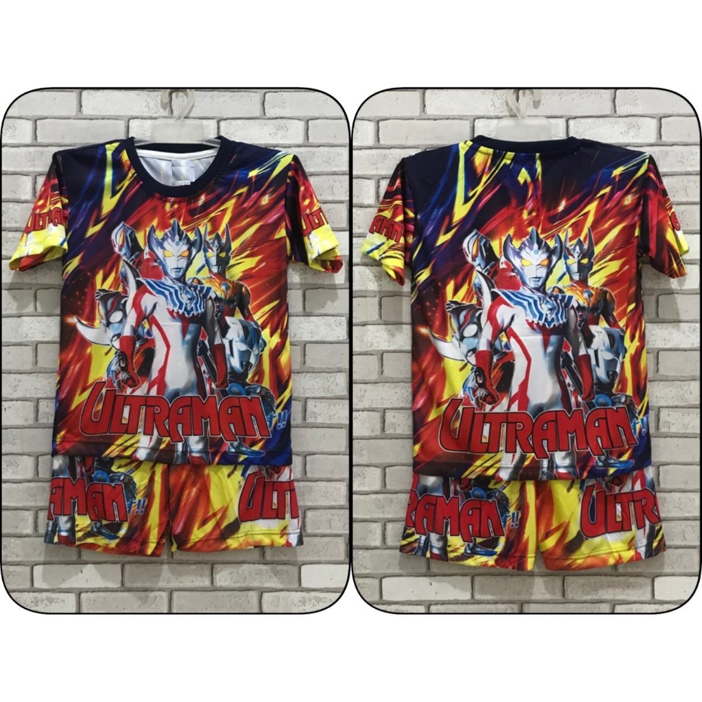 Kaos ULTRAMAN Kuning  |  Setelan Kaos Anak SD  |  Stelan Tshirt Santai