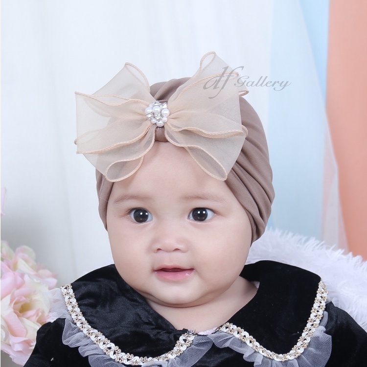 Turban Anza Pita Sorban Bayi Motif Polos | Ciput Baby NewBorn |  Topi Anak Perempuan | Turban Sorban