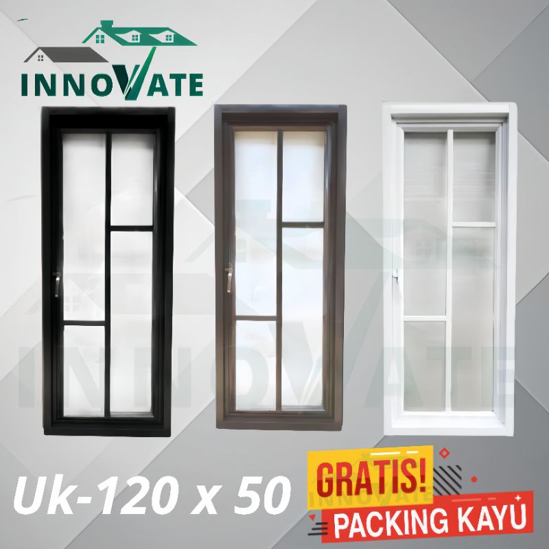 Jendela aluminium Ornamen 120 x 50 GRATIS PACKING KAYU + BUBBLE WRAP