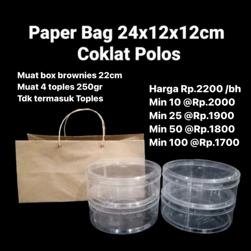 

Paper Bag 24x12x12cm Coklat Polos