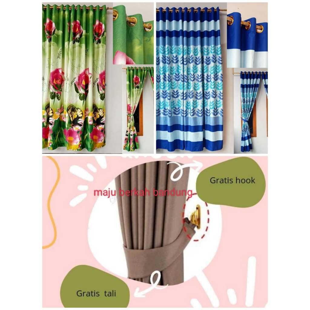 Gorden smokring 12 ring/Hordeng pintu dan jendela motif sultan