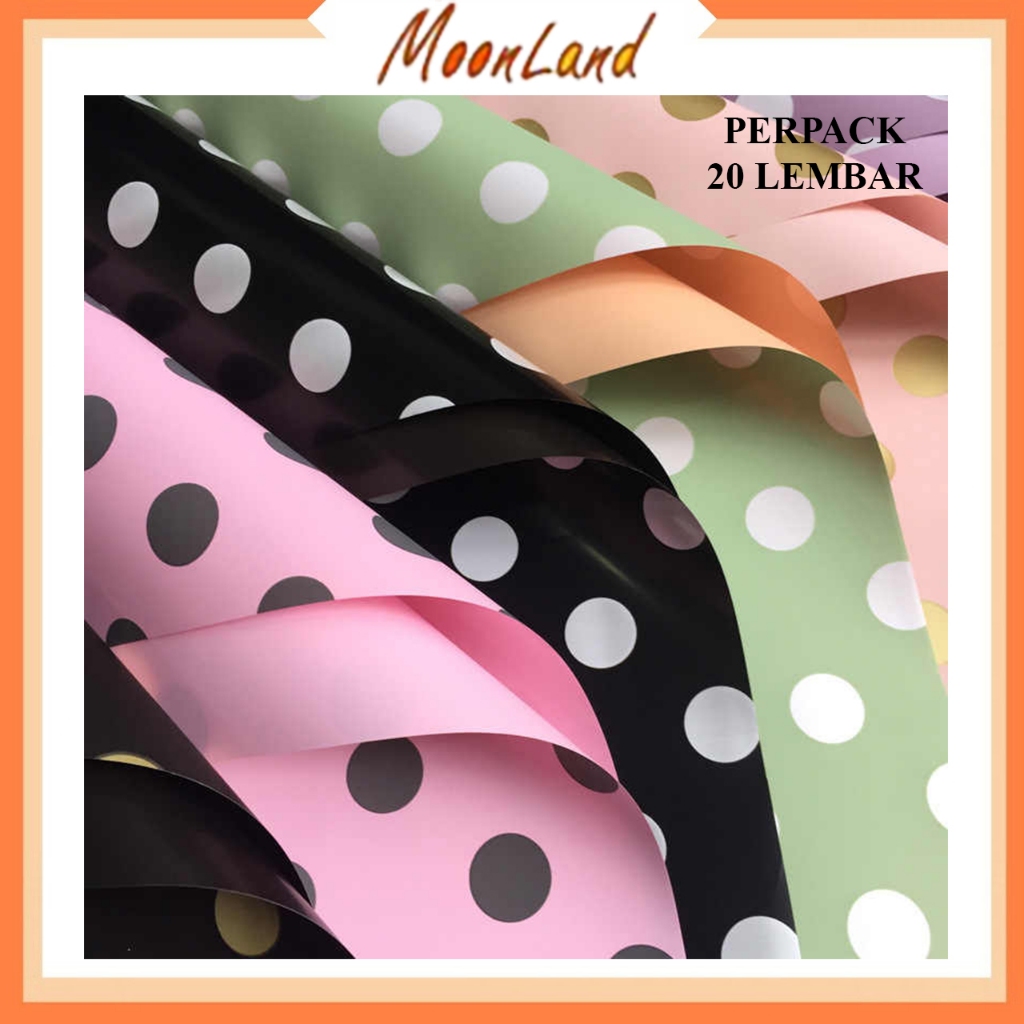 

20 Lembar Kertas Bunga Buket Dot Bulat Kertas Buket Bunga Florist Cellophane Flower Wrapping Paper KB11