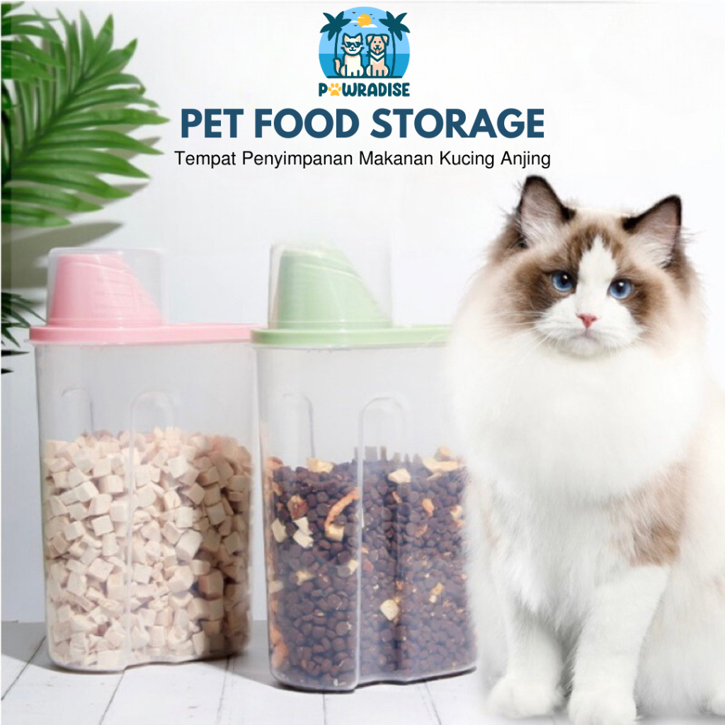 Pet Food Storage - Tempat Penyimpanan Makanan Kucing Anjing - Pet Food Storage Jar - Toples Makanan 