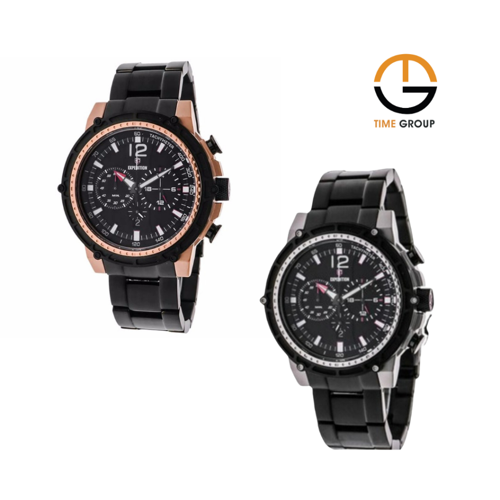 JAM TANGAN PRIA EXPEDITION E6716 E 6716 MCB CHRONOGRAPH STAINLESS STRAP ORIGINAL