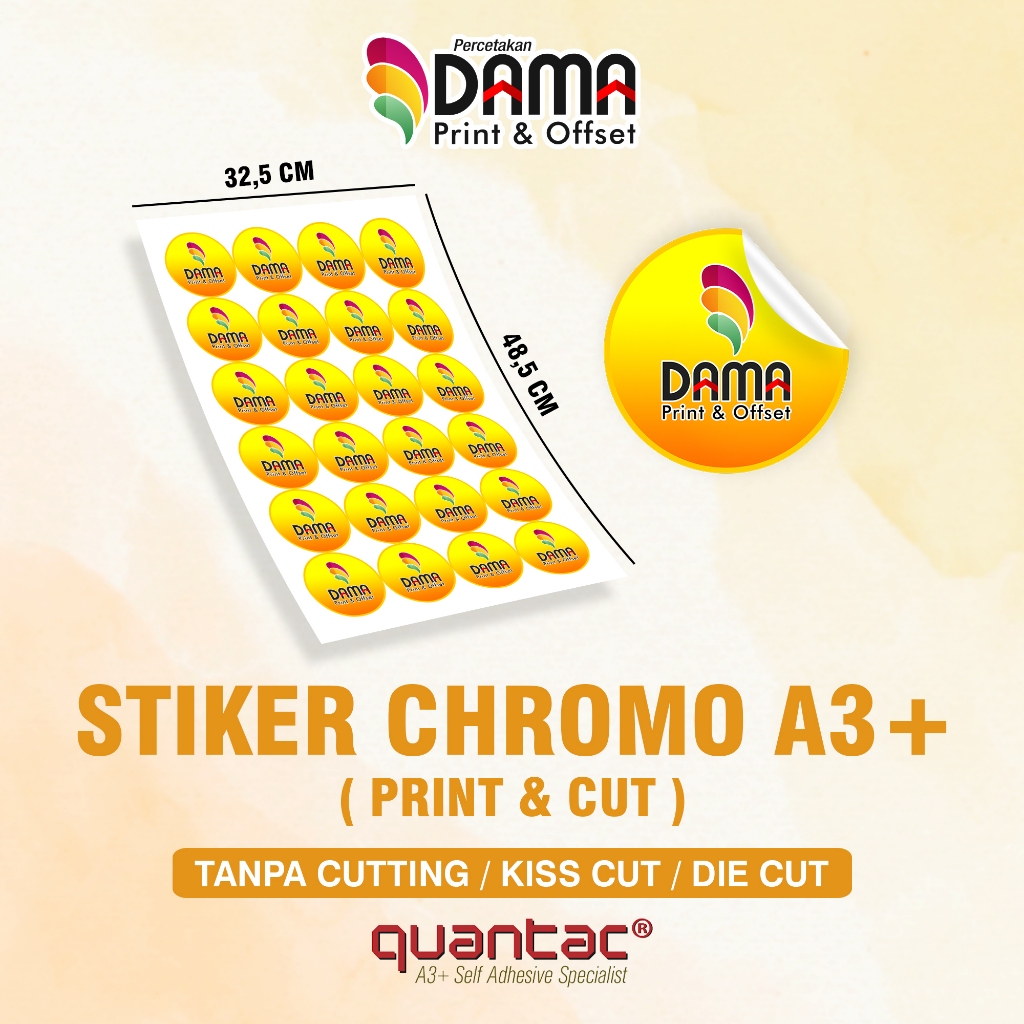 

Cetak Sticker / Label / Stiker Chromo A3+