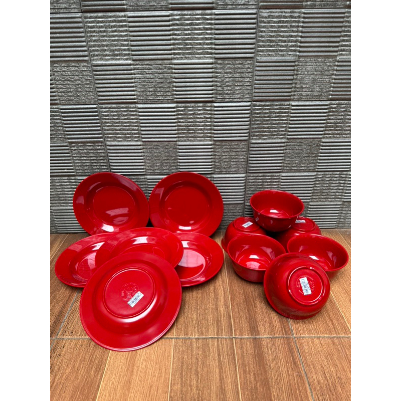 Paket Set Piring Mangkok isi 6 Melamine Viking/Paket Piring Mangkok Lusinan